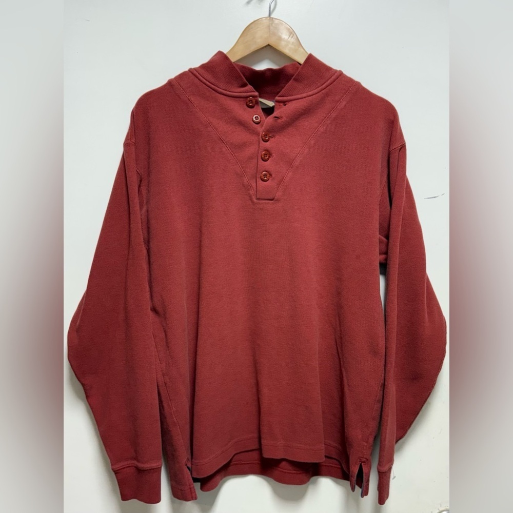 L.L. Bean Men's Rich Red Crewneck Sweater Size L - Picture 2 of 8